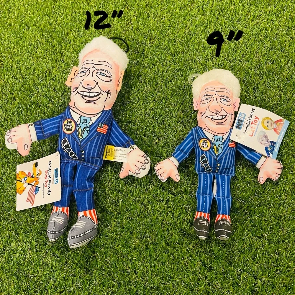 Blue Striped Political Figure Plush Toy